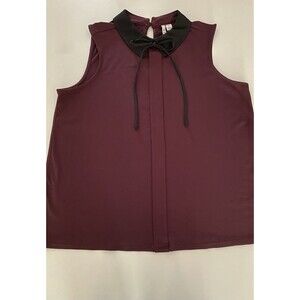 Elle Women's Dark Plum Sleeveless Blouse Size Medium excellent condition purple